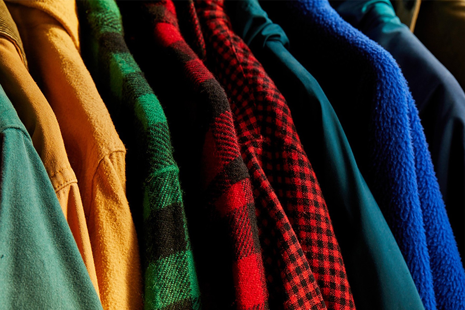 A rack of vintage L.L. Bean tops