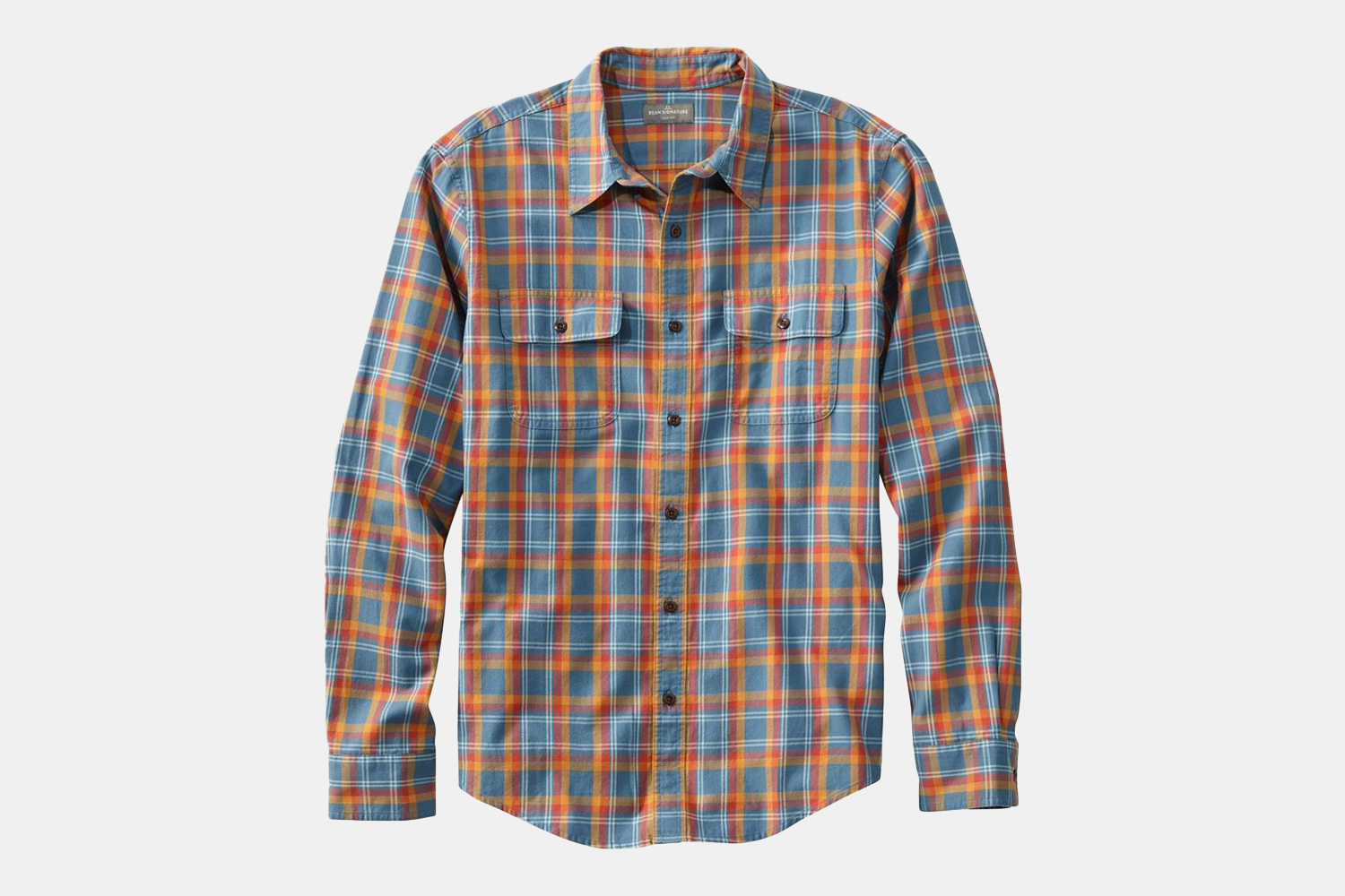 a slim plaid flannel shirt