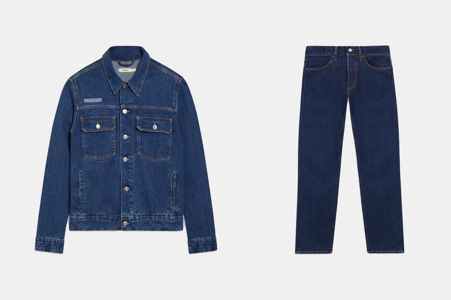 a denim set 