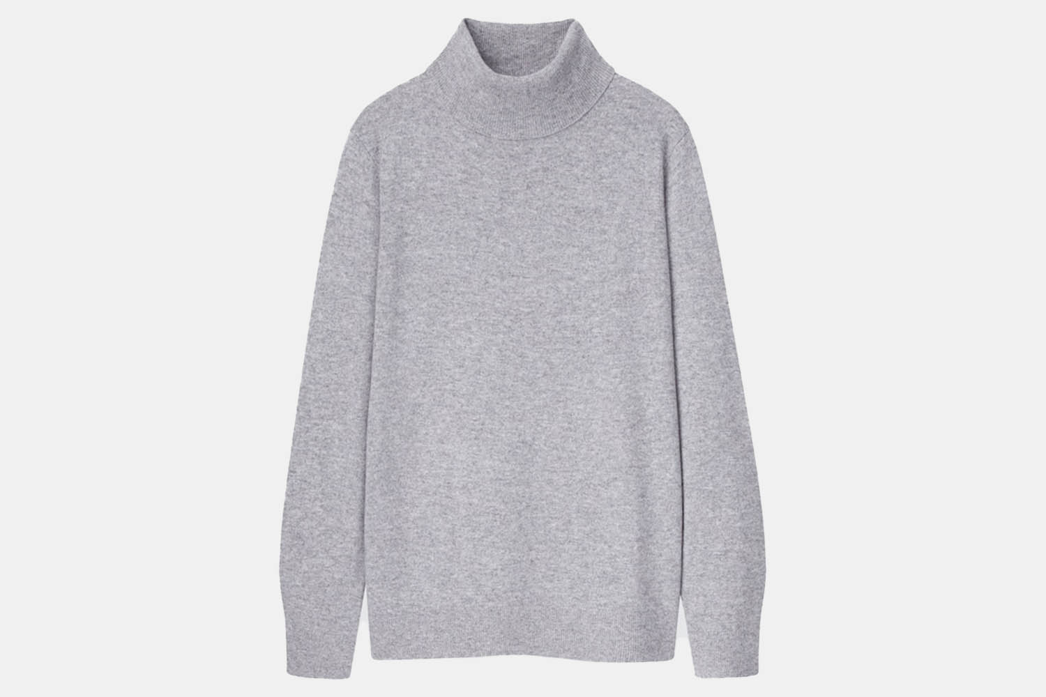 a Uniqlo grey turtleneck