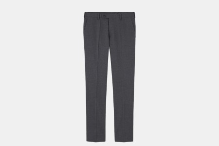 a pair of grey Uniqlo pants.