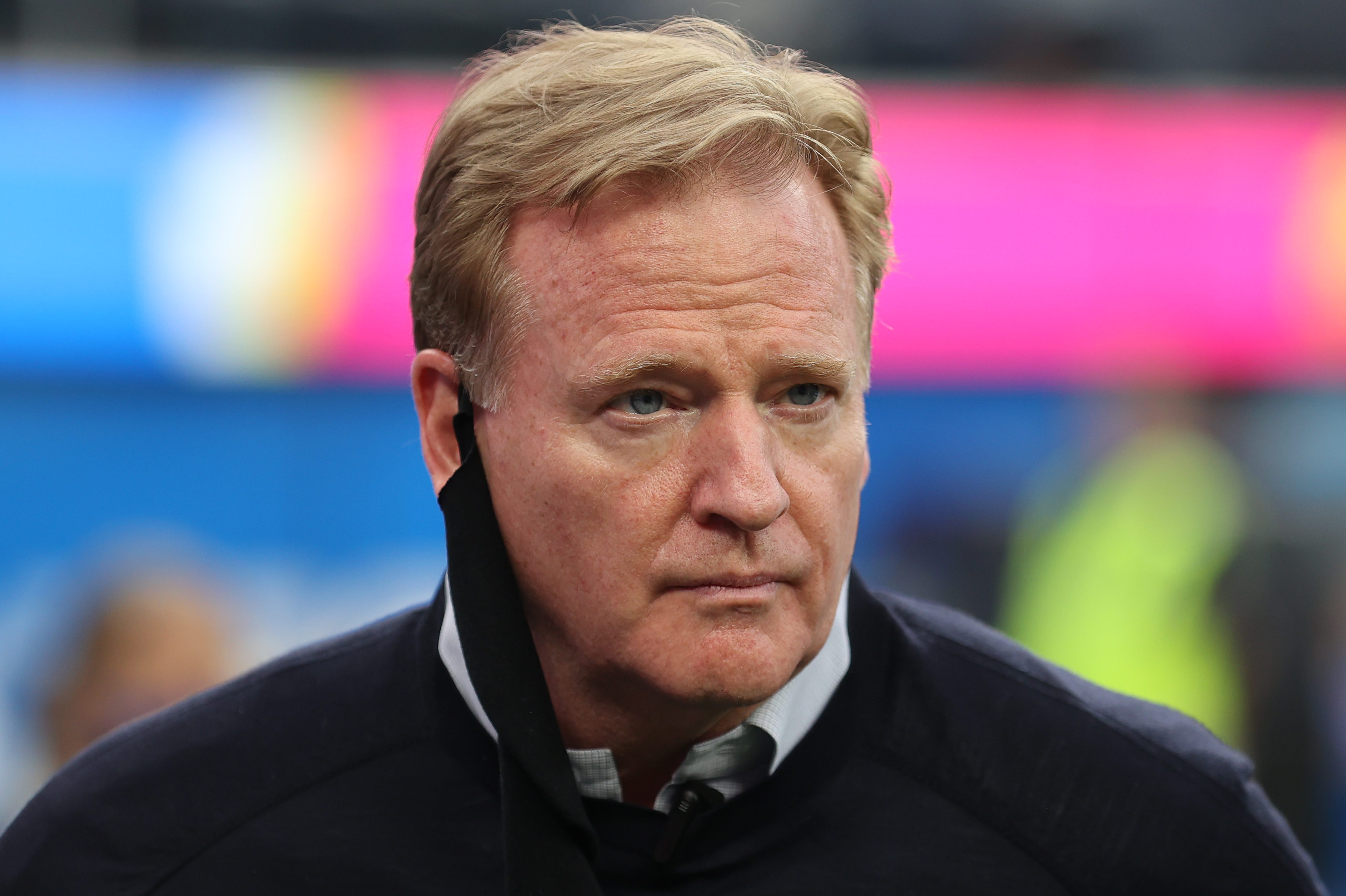 NFL commissioner Roger Goodell looks on before the Las Vegas Raiders play