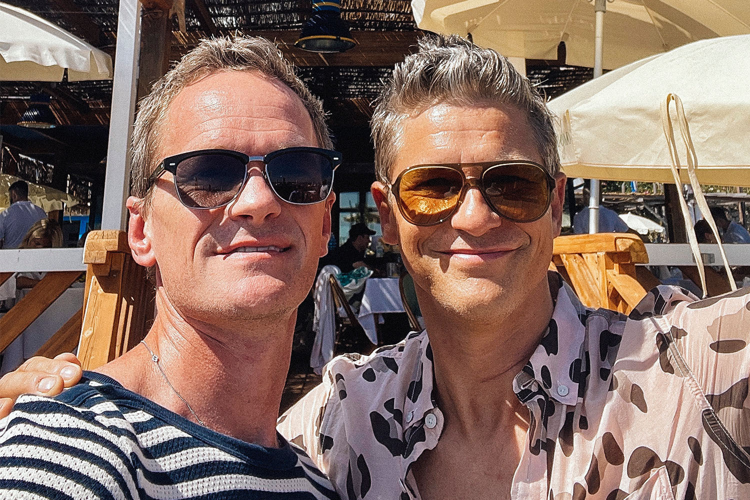 Neil Patrick Harris and David Burtka take a selfie in Italy.