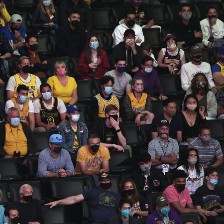 Vaccinated fans in the stands during the NBA Play-In Tournament. This season, the NBA is working to curtail bad fan behavior.