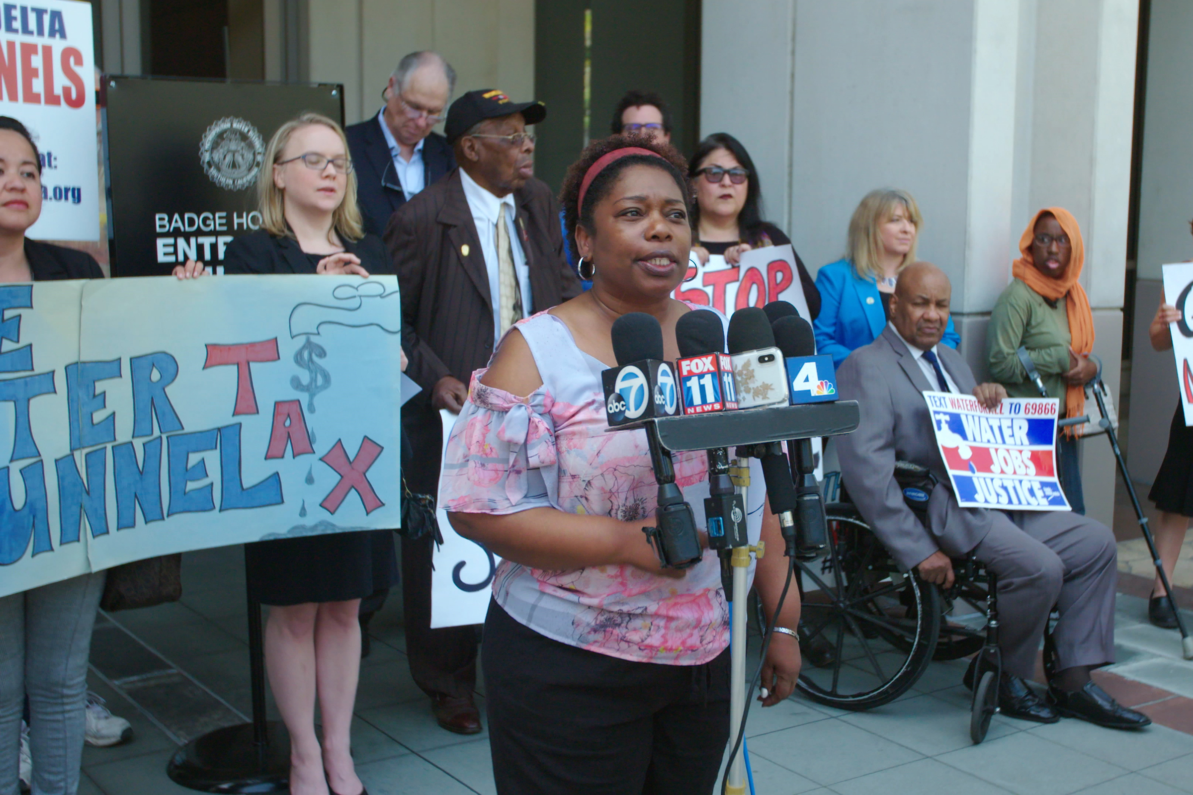 Protesters against tunnels proposed in LA.