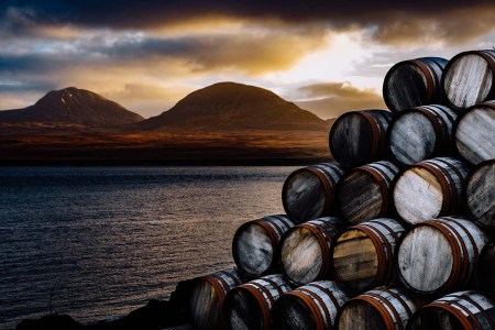 Looking towards the Paps of Jura, on the island of Jura, from Islay on a winter's morning. A new report suggest climate change could have adverse affects on Scotch.