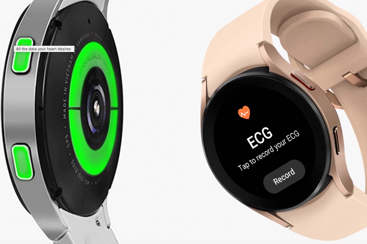 Health options on two different Samsung Galaxy Watch4