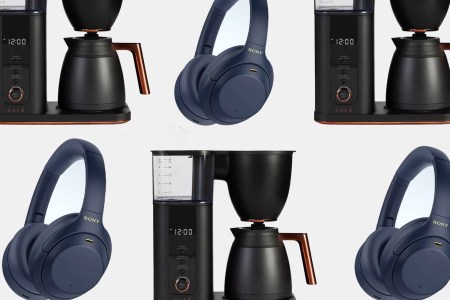 A cofefemaker and Sony headphones