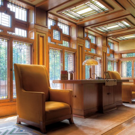 Frank Lloyd Wright’s 1908 Meyer May House is one of the master’s finest Prairie Style residences, built for a local clothier in Grand Rapids.