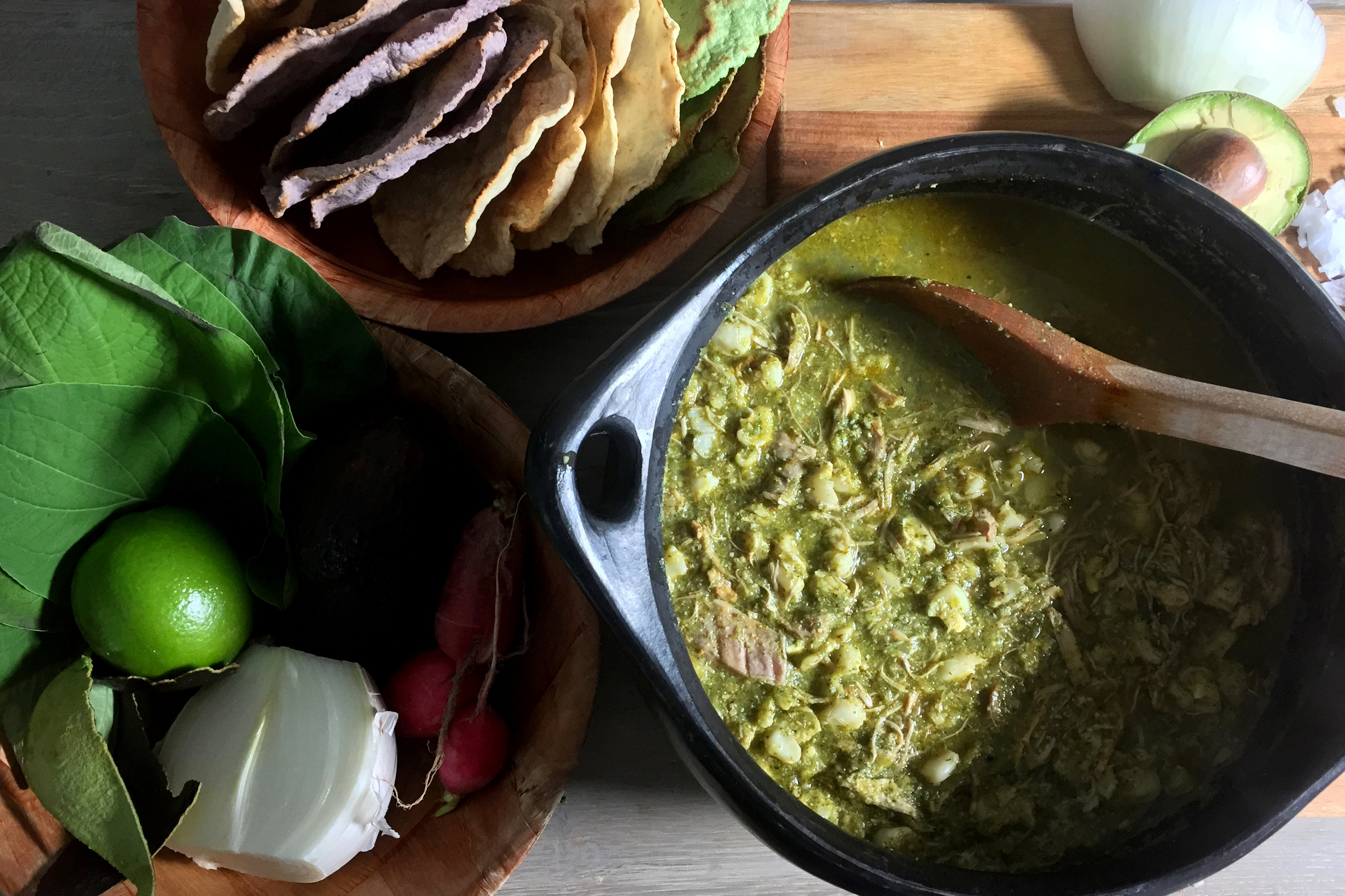 Hugo Ortega's turkey pozole verde