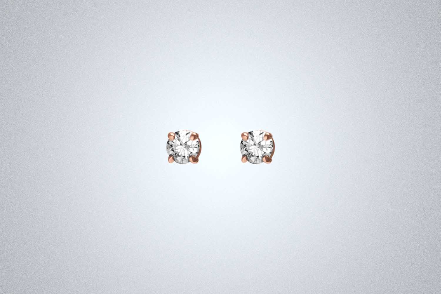 Diamond Stud Earrings with White Diamonds