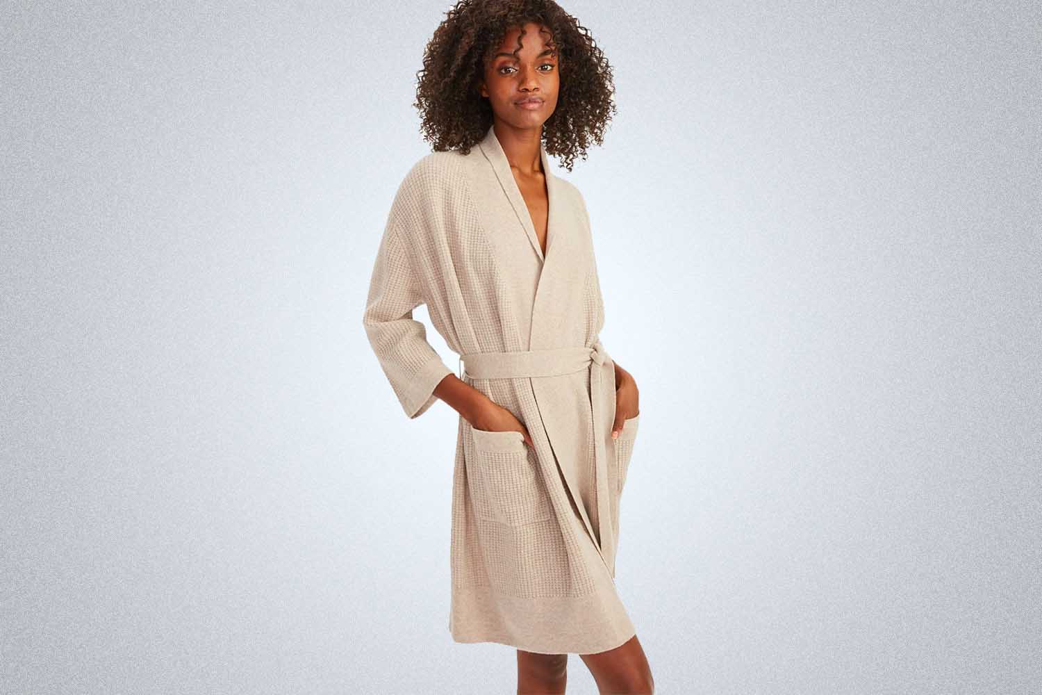 Recycled Cashmere Waffle Robe