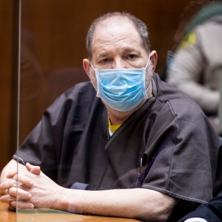 Harvey Weinstein listens in court during a pre-trial hearing for Weinstein, who was extradited from New York to Los Angeles to face sex-related charges at Clara Shortridge Foltz Criminal Justice Center on July 29, 2021 in Los Angeles, California.