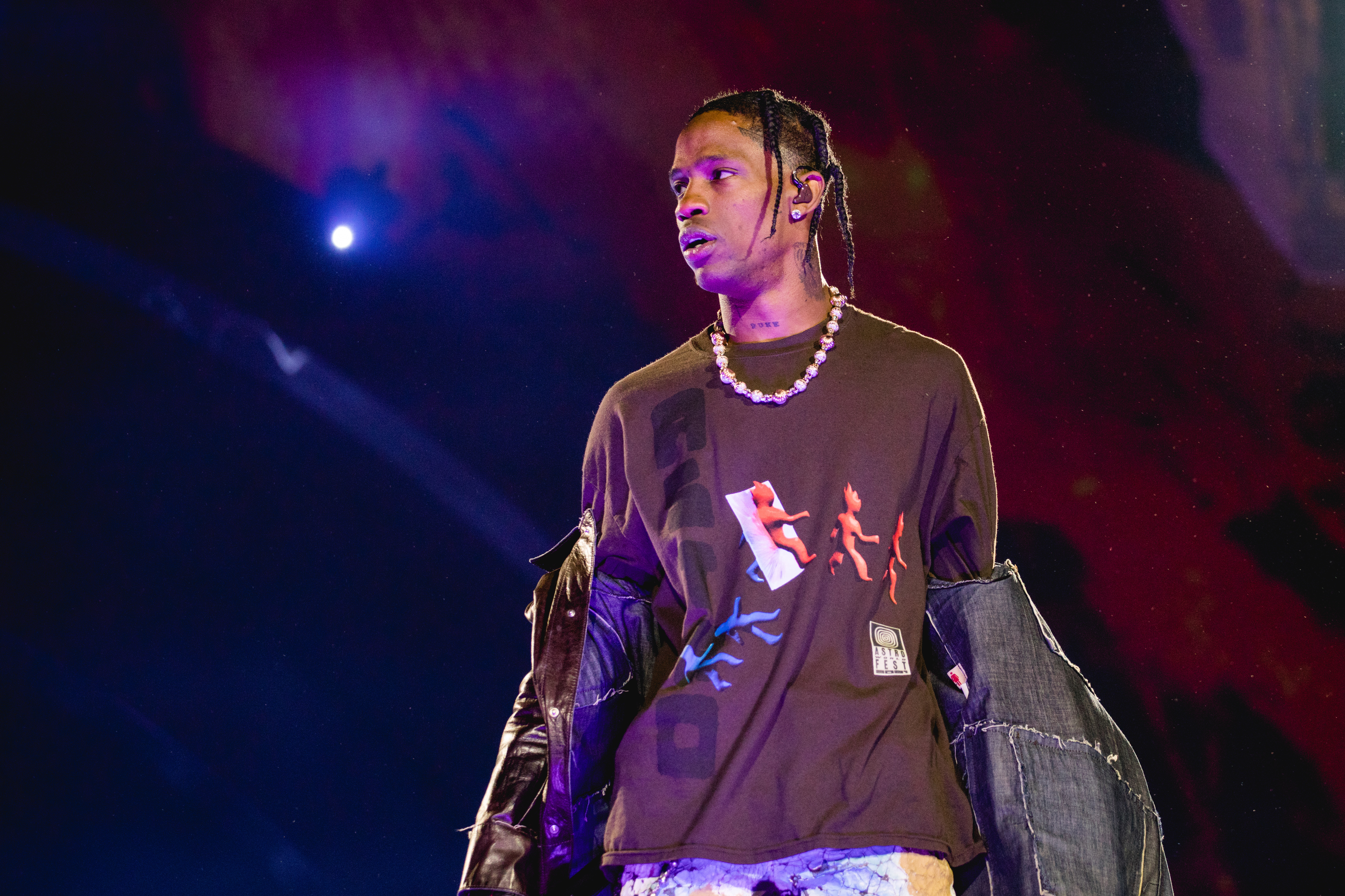 Travis Scott performs onstage during the third annual Astroworld Festival at NRG Park on November 05, 2021 in Houston, Texas.