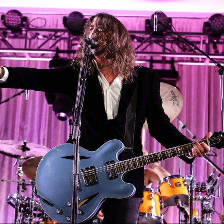 Dave Grohl of the Foo Fighters performs onstage at the American Museum of Natural History Gala 2021 on November 18, 2021 in New York City.