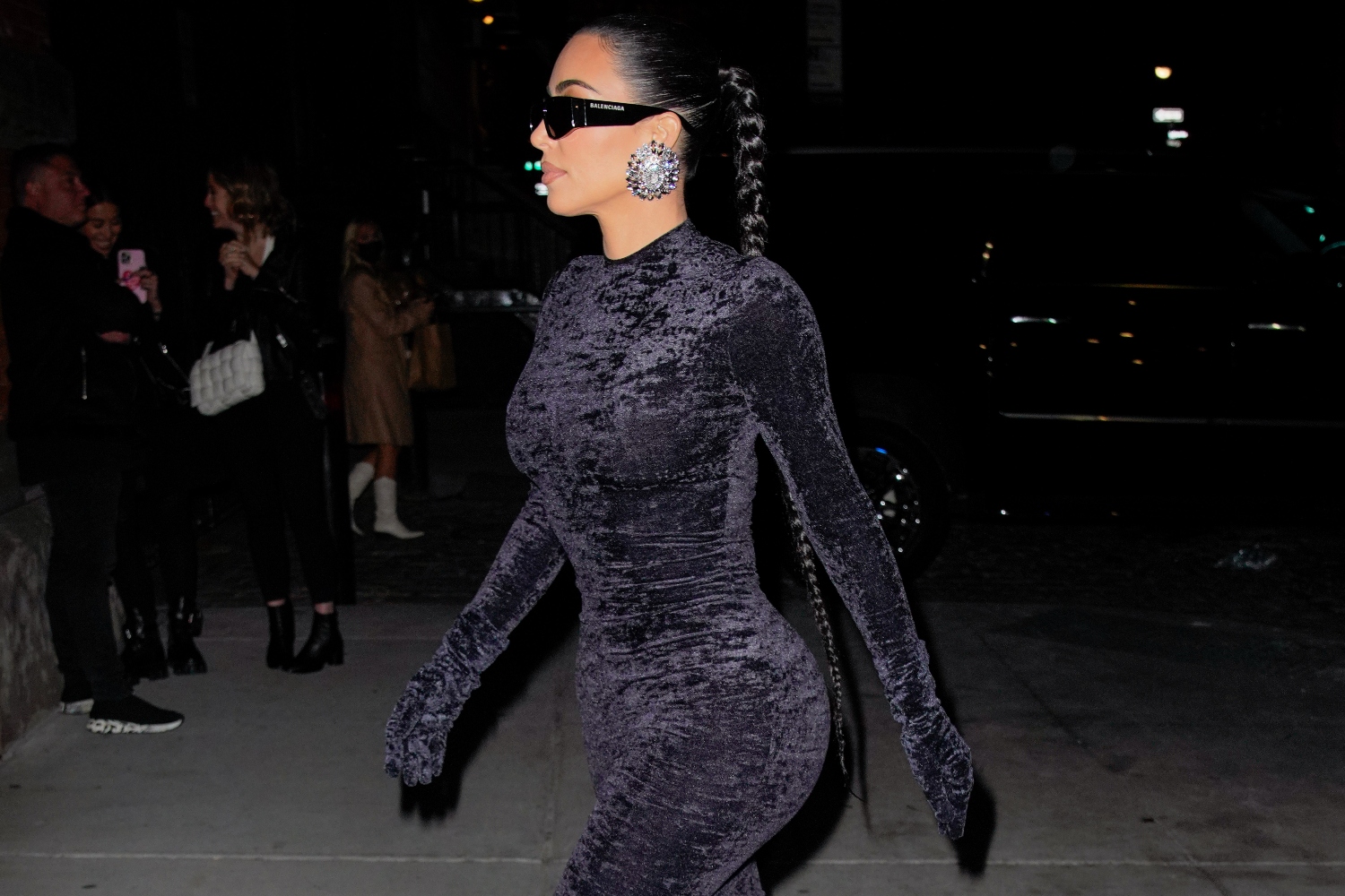 Kim Kardashian arrives at Zero Bond on November 03, 2021 in New York City