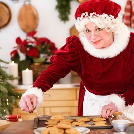 Mrs. Claus baking cookies