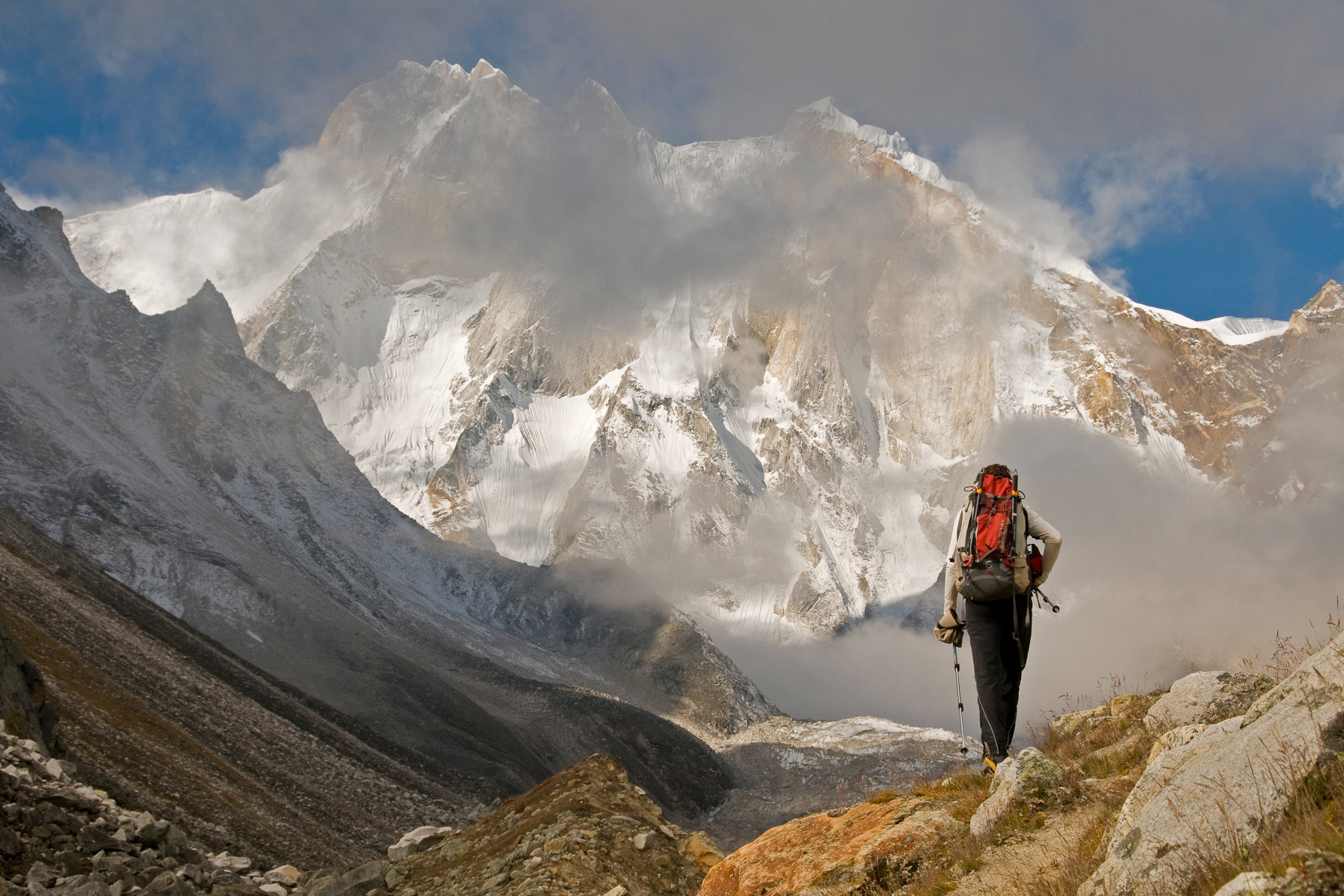 A view of the Shark's Fin on Meru