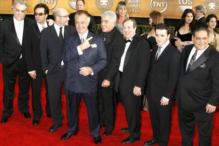 Cast members of "The Sopranos" during 13th Annual Screen Actors Guild Awards - Arrivals at Shrine Auditorium in Los Angeles, California, United States.