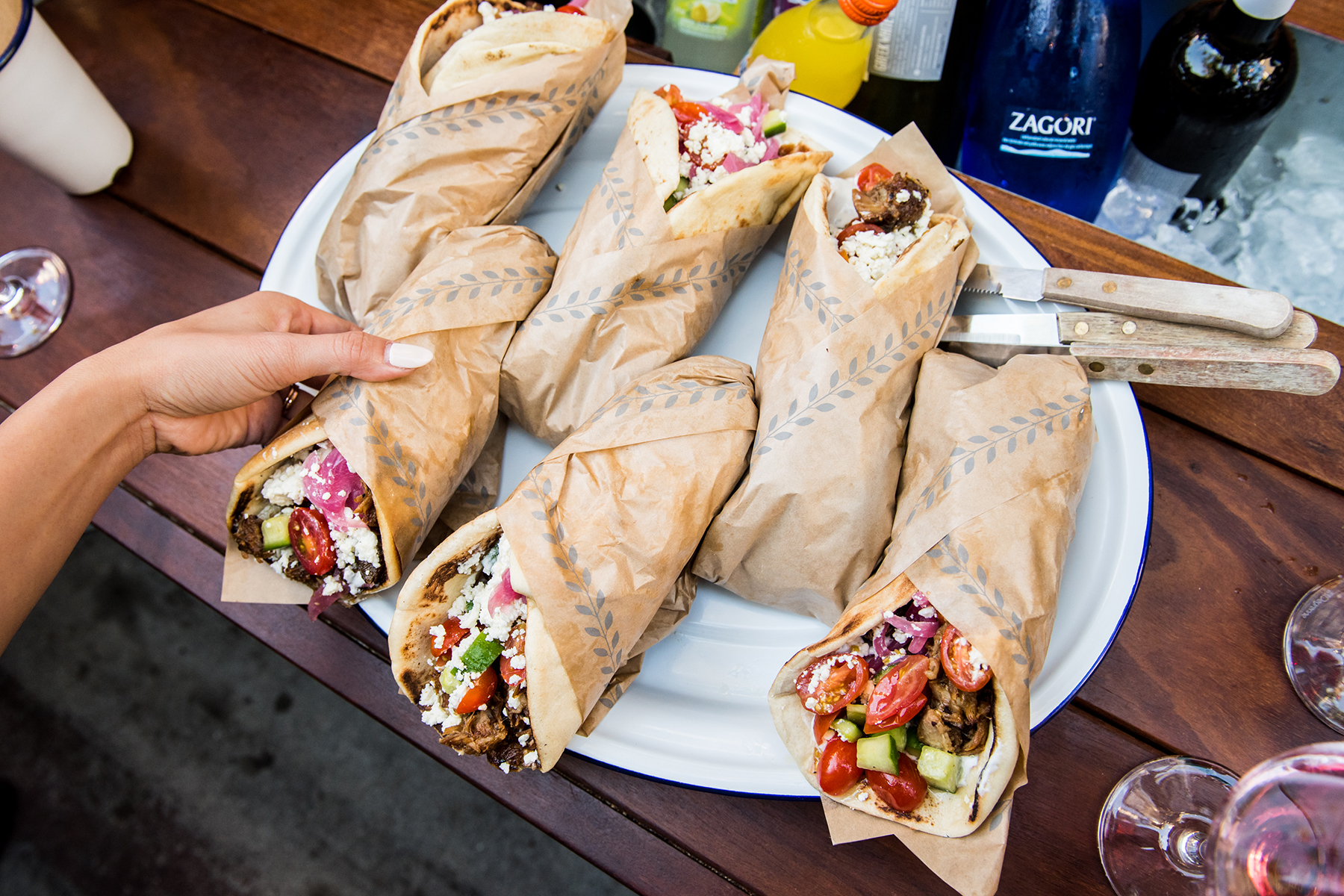 Pork souvlaki sandwiches at Souvla