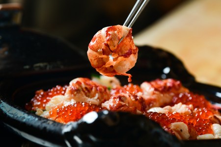 Donabe rice with shrimp and roe