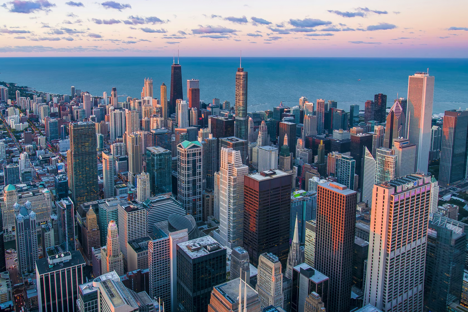 View from the Willis Tower Skydeck in Chicago