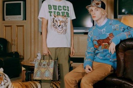 a campaign shoot from the Gucci LNY collection