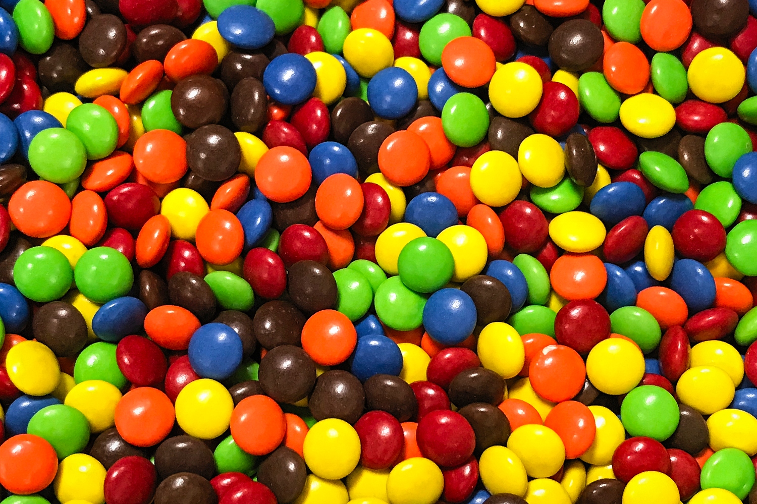 A colorful assortments of M&Ms