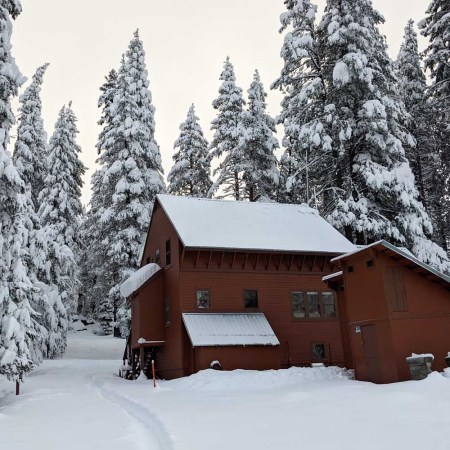 The UC Berkeley Central Sierra Snow Lab covered in snow.