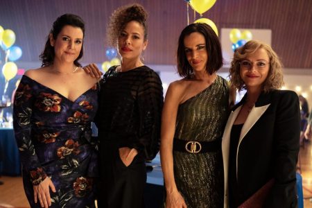 Melanie Lynskey, Tawny Cypress, Juliette Lewis and Christina Ricci in "Yellowjackets."