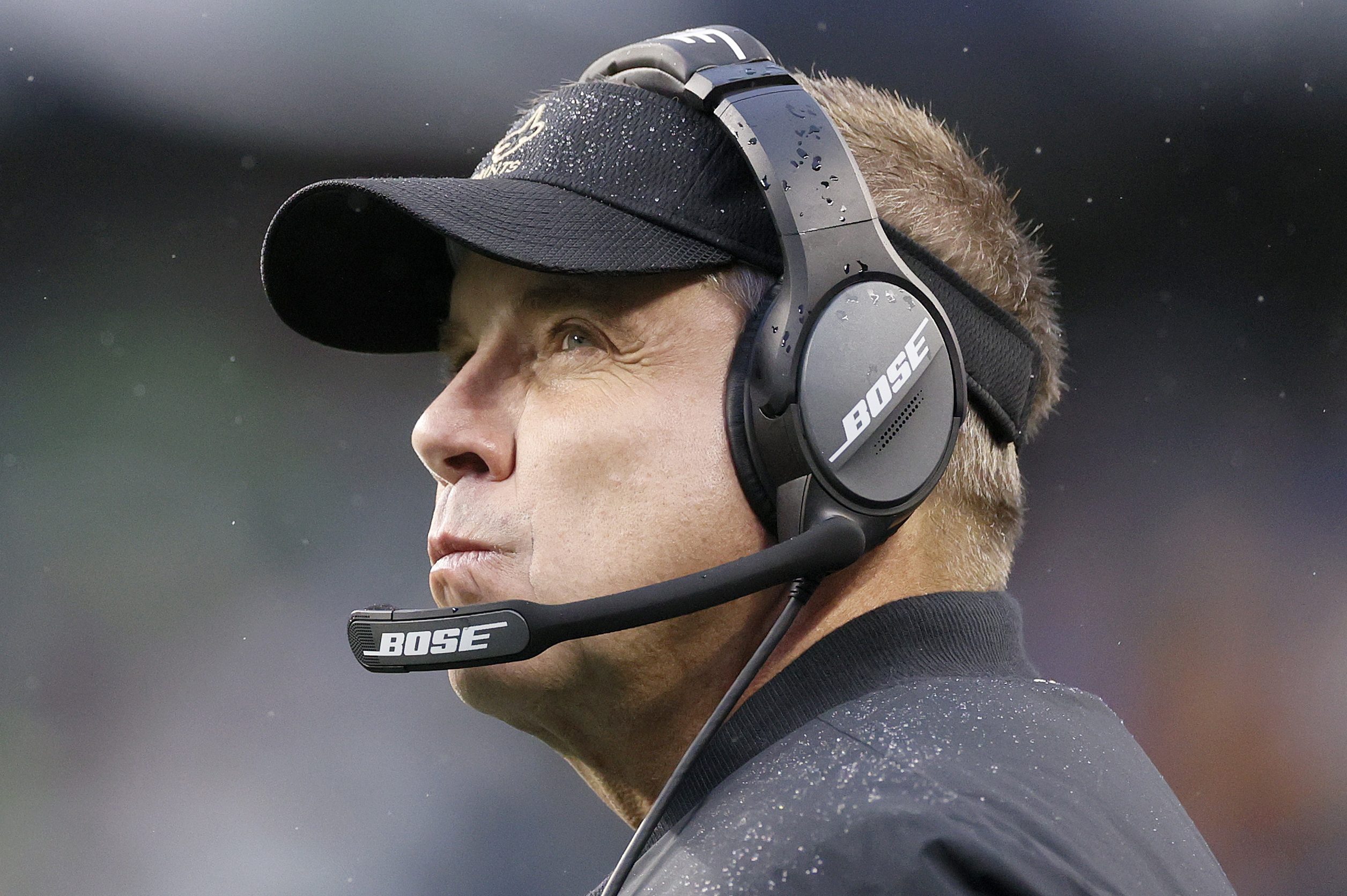 Ex-Saints head coach Sean Payton looks on against the Seattle Seahawks