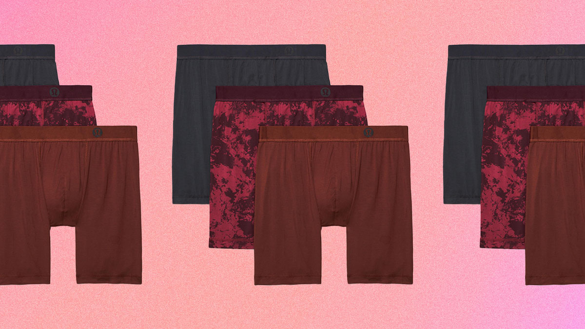 A collage of Lululemon's Always In Motion men's boxers