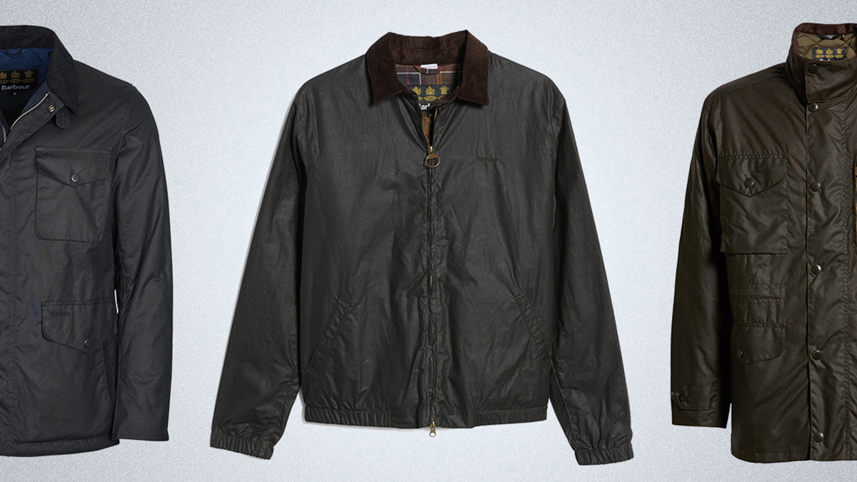 Three men's Barbour jackets that are currently on sale at Nordstrom