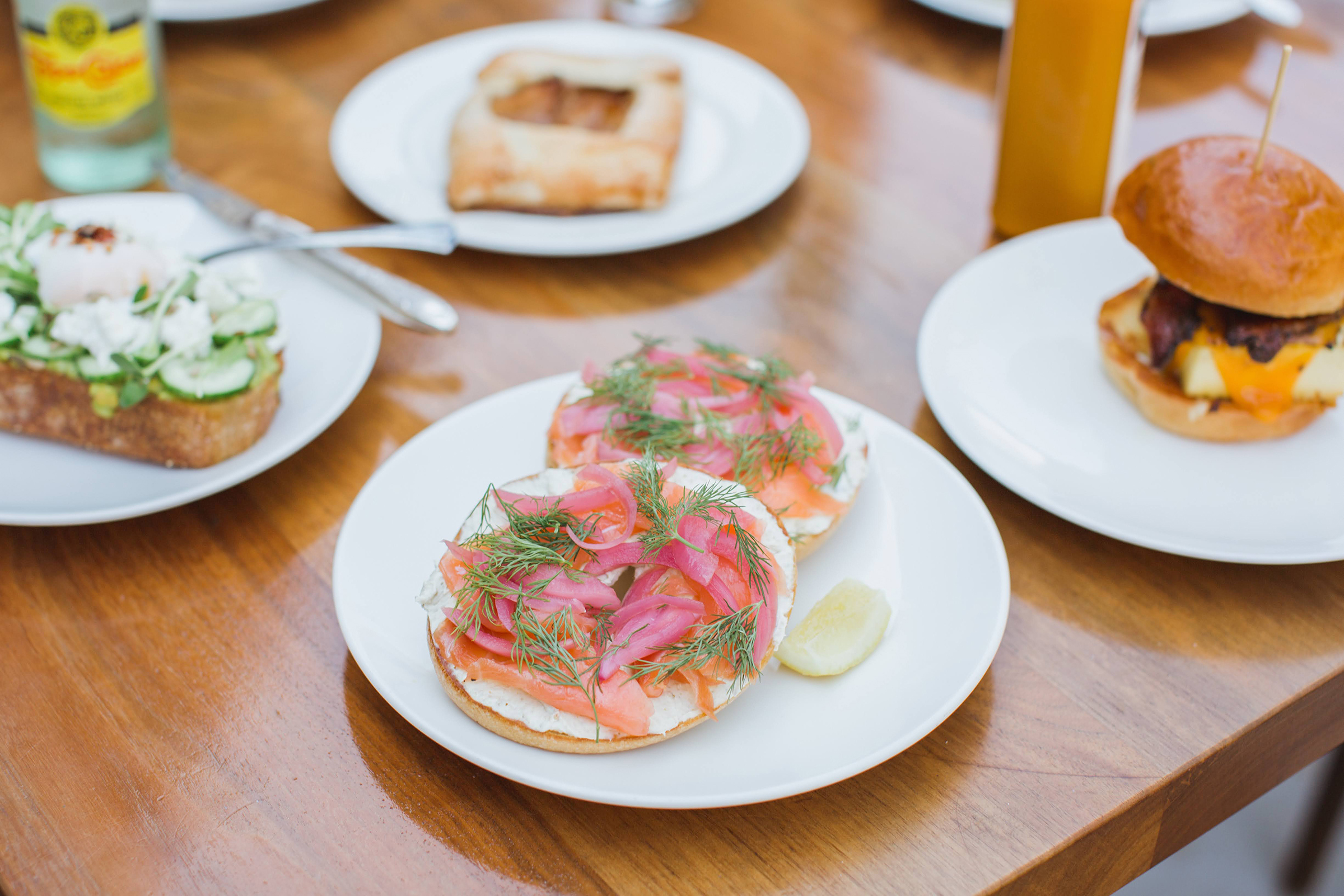 A bagel sandwich at Helena Avenue