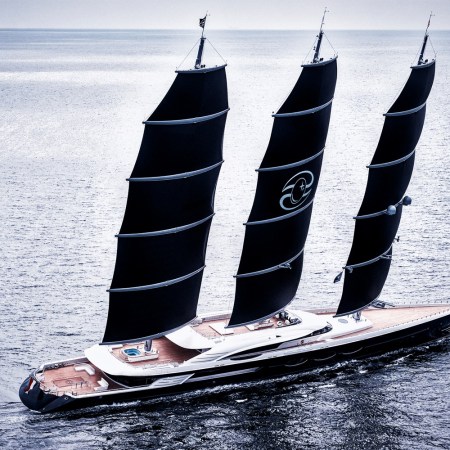 The Black Pearl sailing yacht from Oceanco. Jeff Bezos's own megayacht, which is reportedly based on the Black Pearl, will be able to enter the ocean only after a historic bridge in Rotterdam in the Netherlands is dismantled.