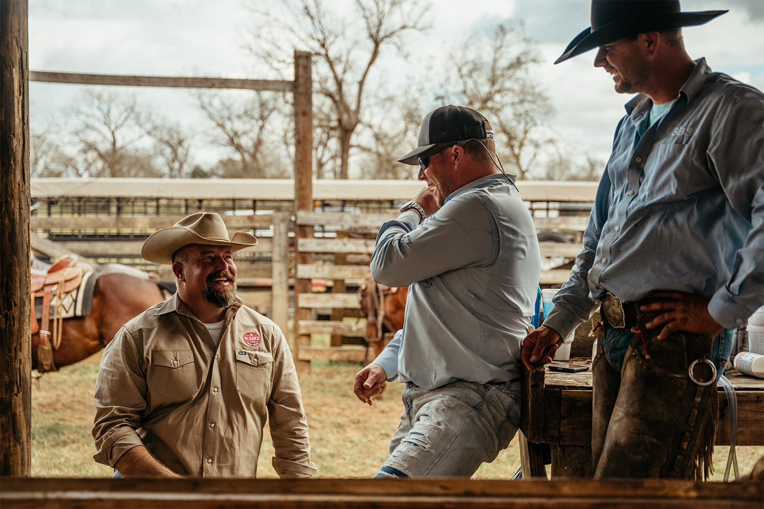 Blake Robertson and Ryan Cade of R-C Ranch at the ranch where they raise their Wagyu beef