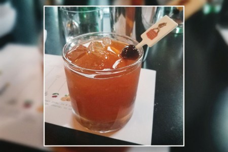 A Wisconsin Old Fashioned, which features brandy instead of whiskey, lemon-lime soda and plenty of fruit