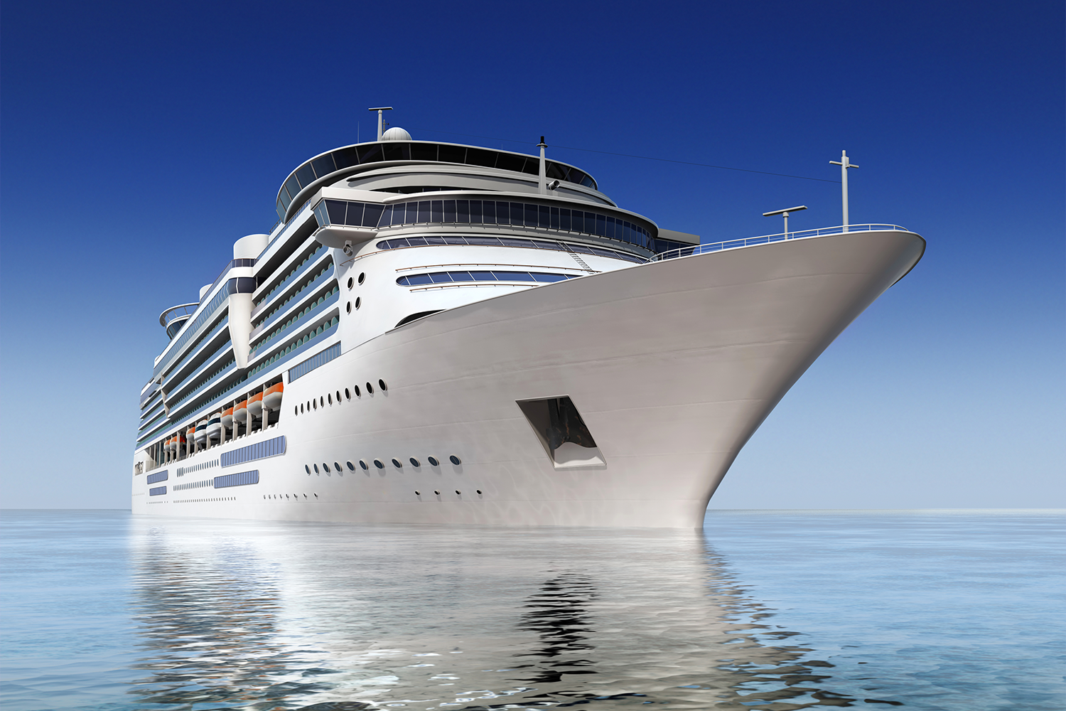 A cruise ship photographed from the water. On Wednesday, March 30, the CDC removed the COVID-19 risk warning for traveling on cruise ships.