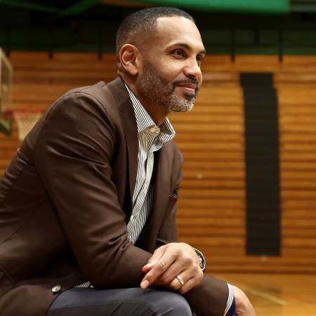 Grant Hill looks on during HBCU practice as part of 2022 All-Star Weekend in Ohio. We interviewed Hill about experiencing NCAA March Madness as a fan, a player and a sportscaster.