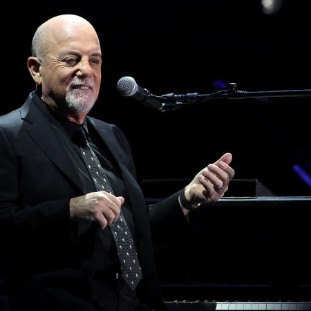 Billy Joel performs at Allegiant Stadium on February 26, 2022 in Las Vegas, Nevada. A new biopic about Billy Joel is being made by Jaigantic Studios without Joel's likeness, name or music. It's called "Piano Man."