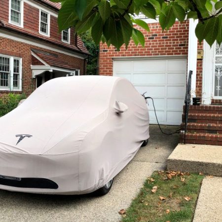 A Tesla charging