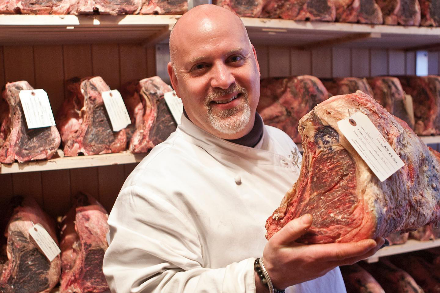 In the meat locker at Gallaghers Steakhouse