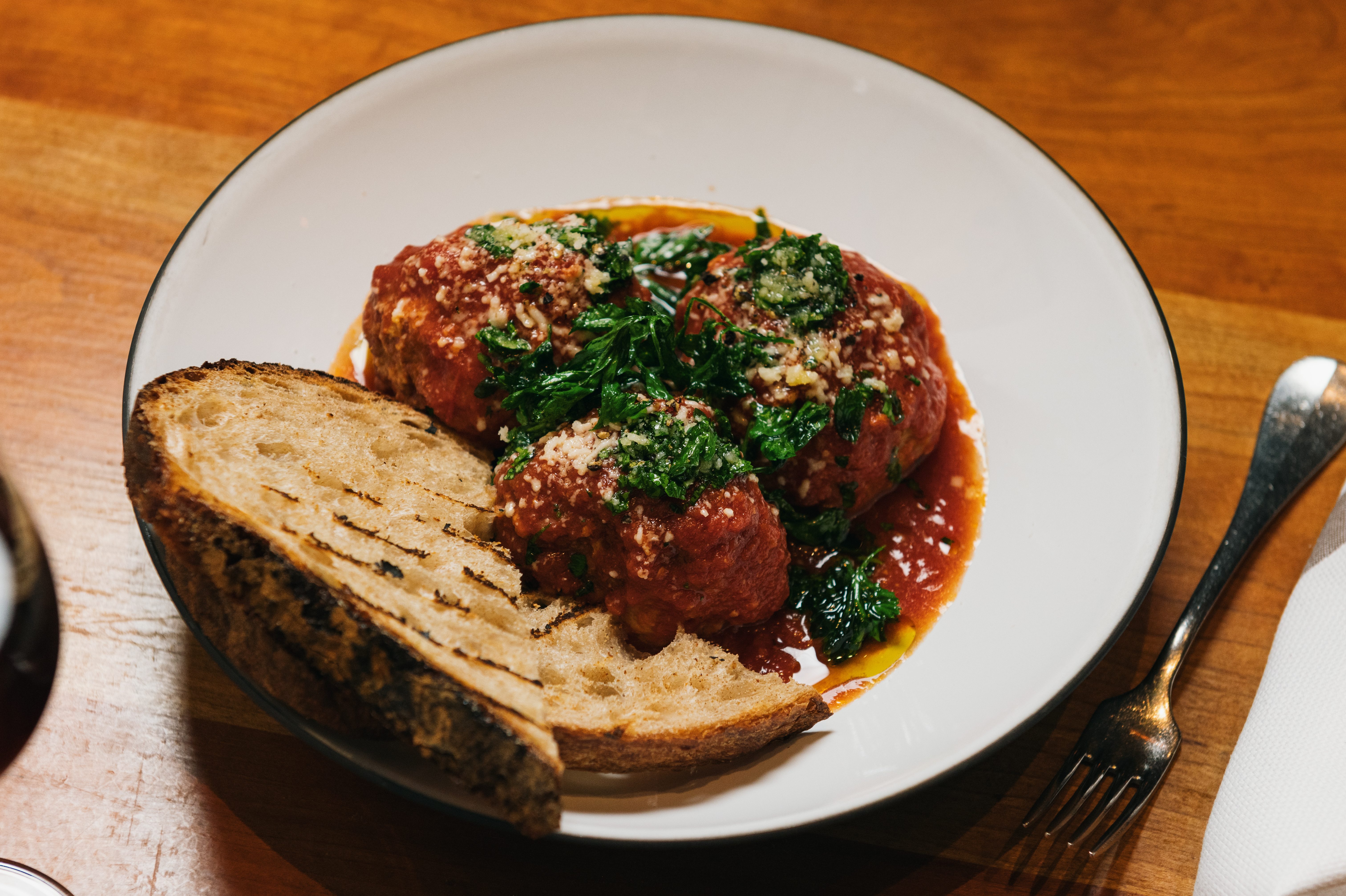 Veal and ricotta are a killer meatball combo