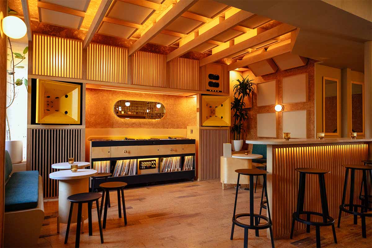 The back room at Eavesdrop, a new listening room/bar in Greenpoint