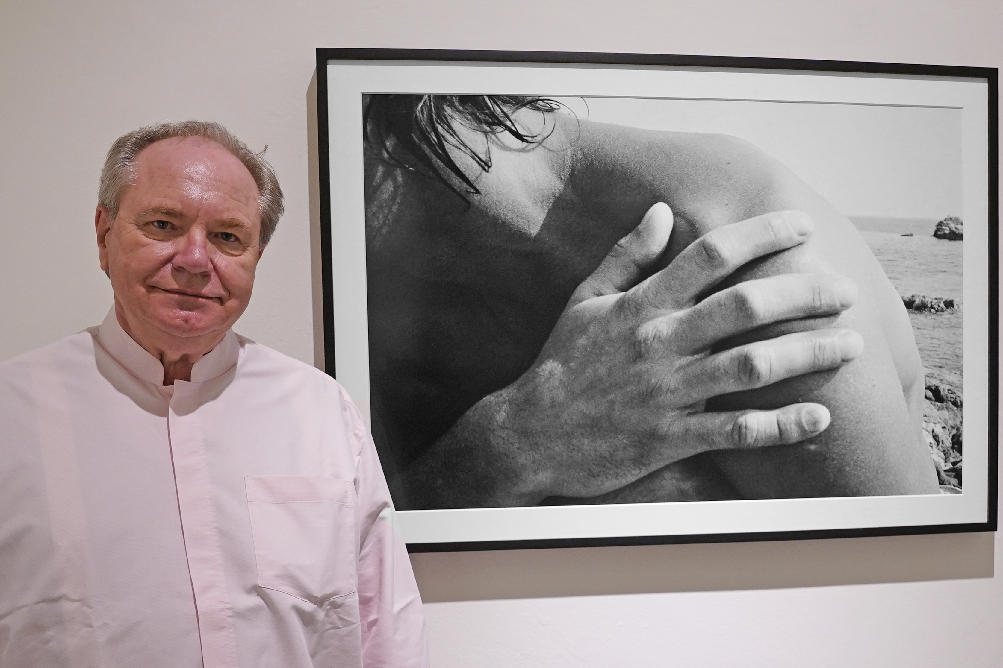 Hans Georg Berger poses during the "The Learning Photographer" exhibition of Hans Georg Berger on April 07, 2022 in Milan, Italy.