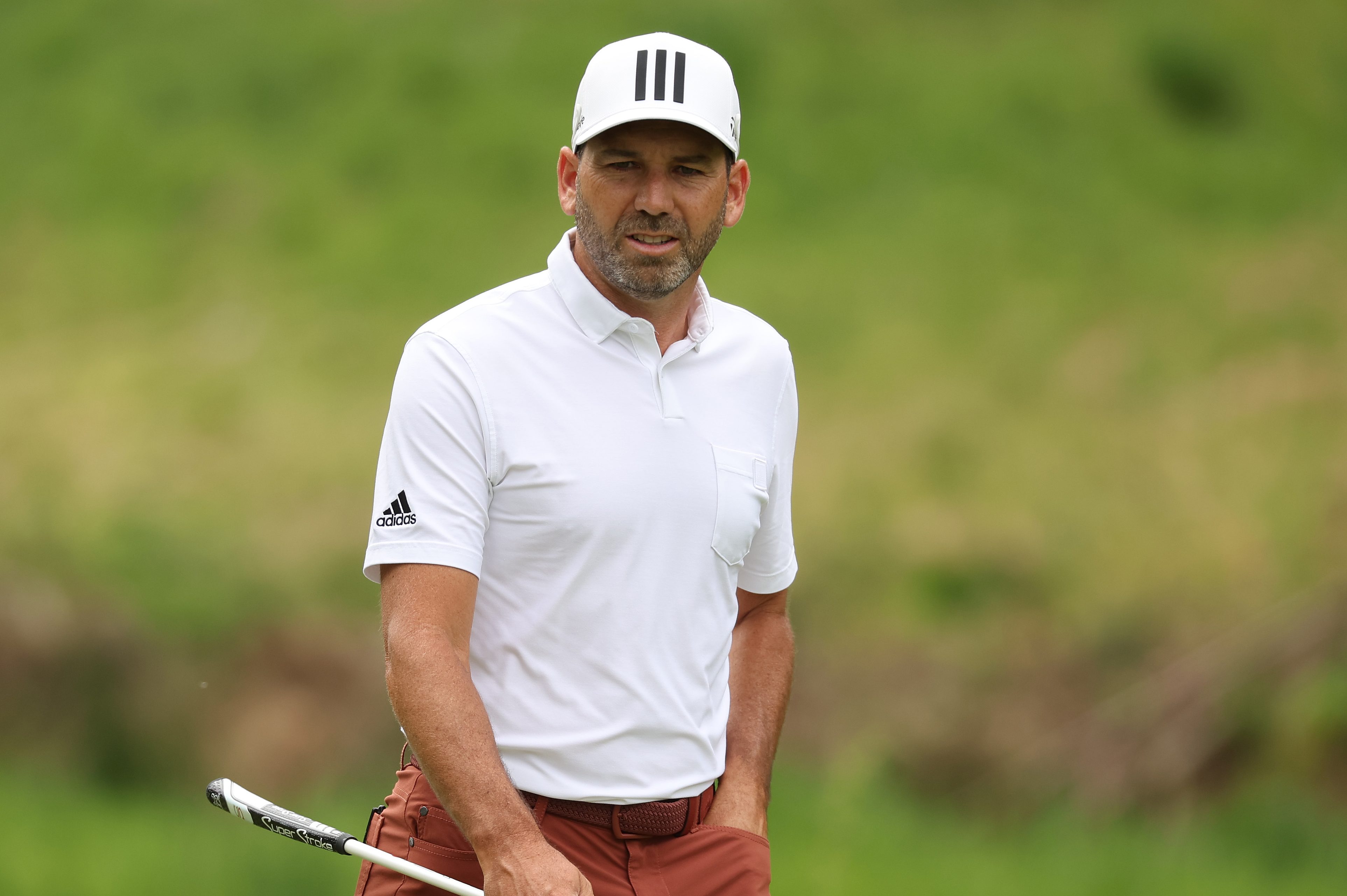 Sergio Garcia of Spain at the first round of the Wells Fargo Championship