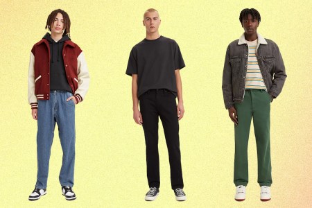 A collage of models wearing Levi's clothing