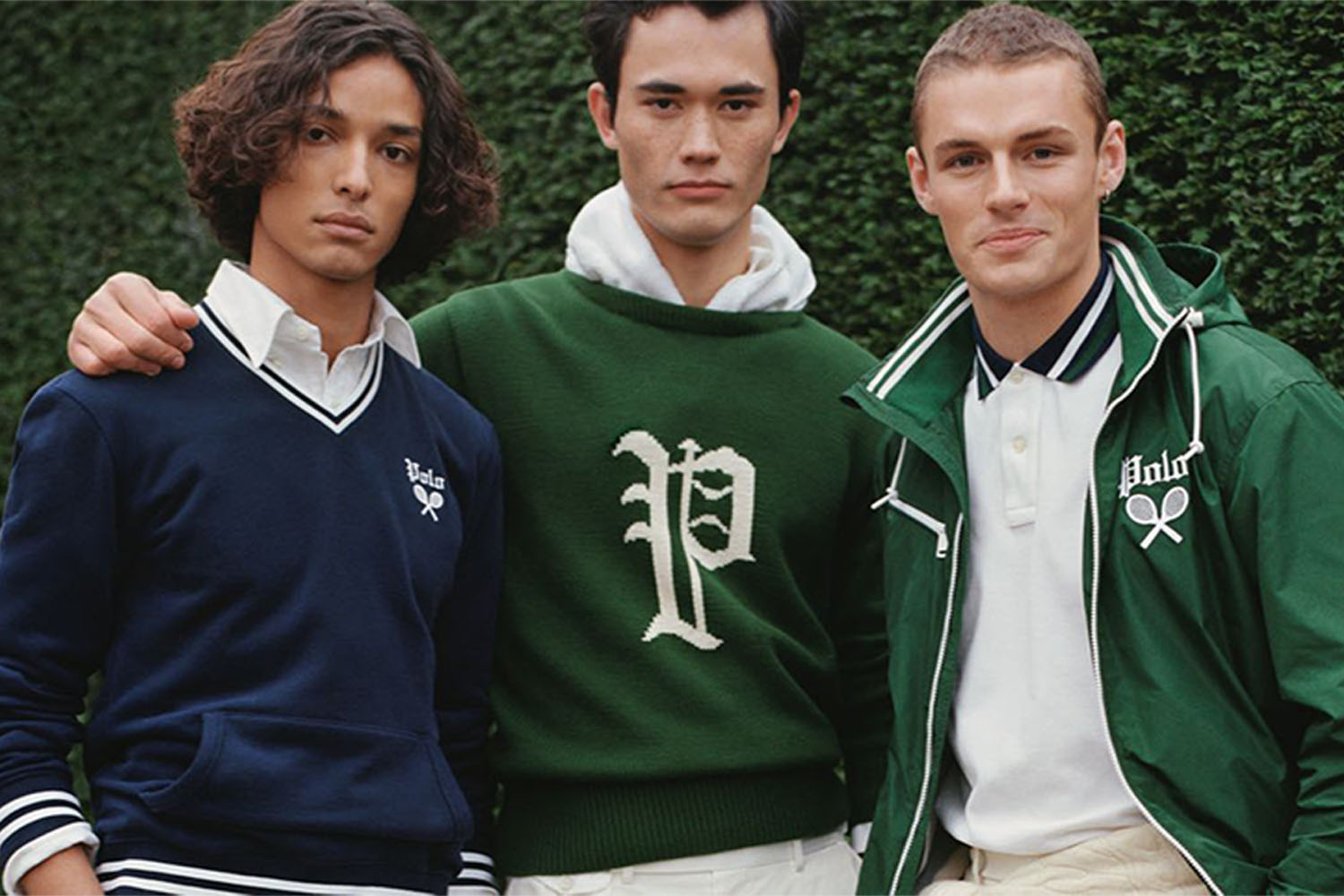 Three models wearing polo Ralph lauren