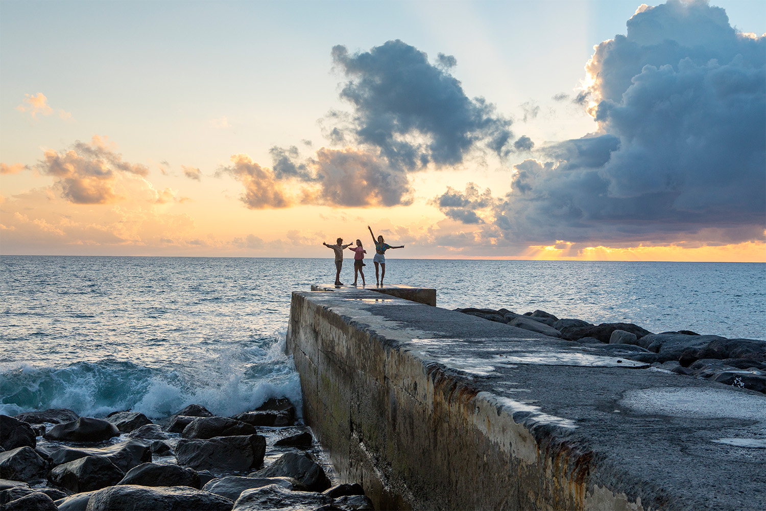 Sunset by the sea in Madeira