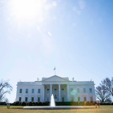 The exterior of the White House is seen from the North Lawn on March 7, 2021 in Washington, DC.